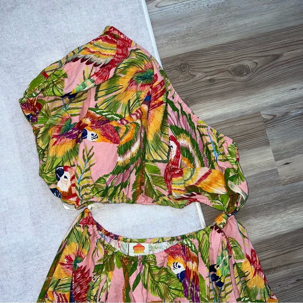 Farm rio Macaw Leaves Mini Dress - Picture 9 of 16